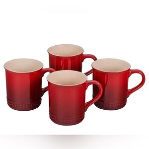 Le Creuset, Set of 4 Classic Mugs, colour-Cerise